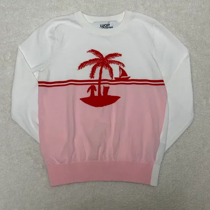 [BUNJANG] Lucky Chouette Palm Tree Knit Sweater / 럭키슈에뜨 야자수 니트