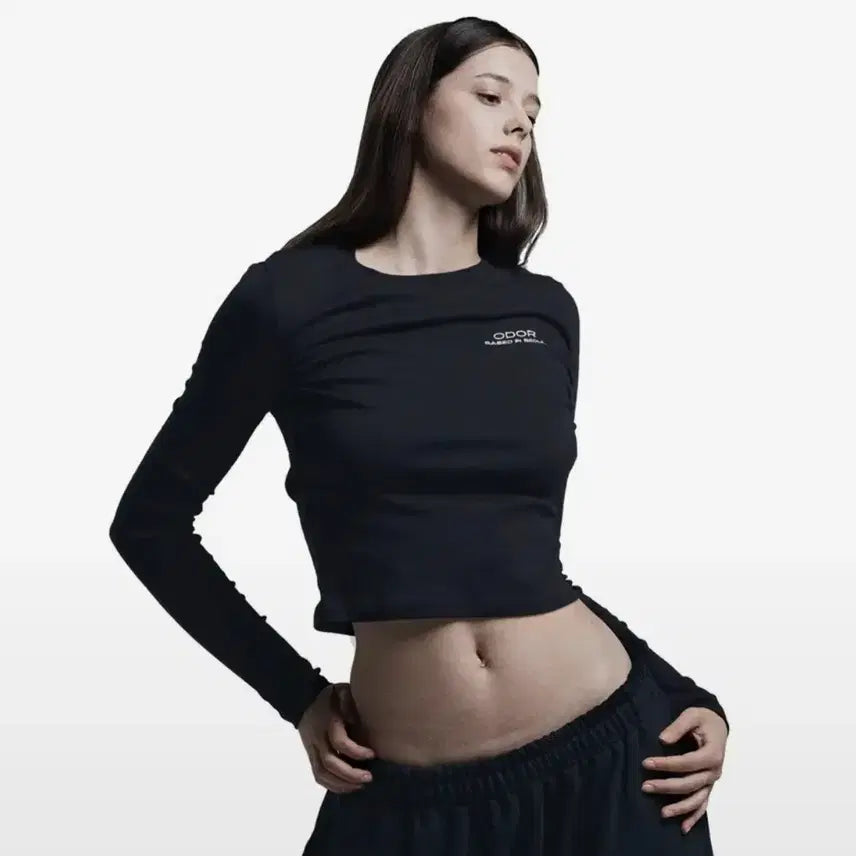 [BUNJANG] ODDODOR Basic Long Sleeve T-Shirt Black Free Size / 오도어 베이직티셔츠 블랙 free