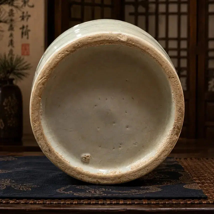 [BUNJANG] Joseon Dynasty Late Period Celadon Porcelain Jar with Pine and Deer Motif / 청화백자 송록문 유개호