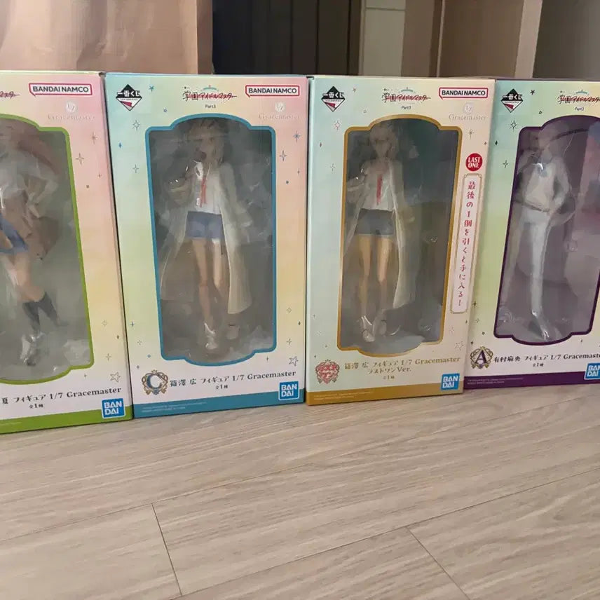 [BUNJANG] The Idolmaster Kuji Figures Set A, B, C, D (4 Types) / 학원 아이돌마스터 쿠지 피규어 A B C 라원 4종 세트