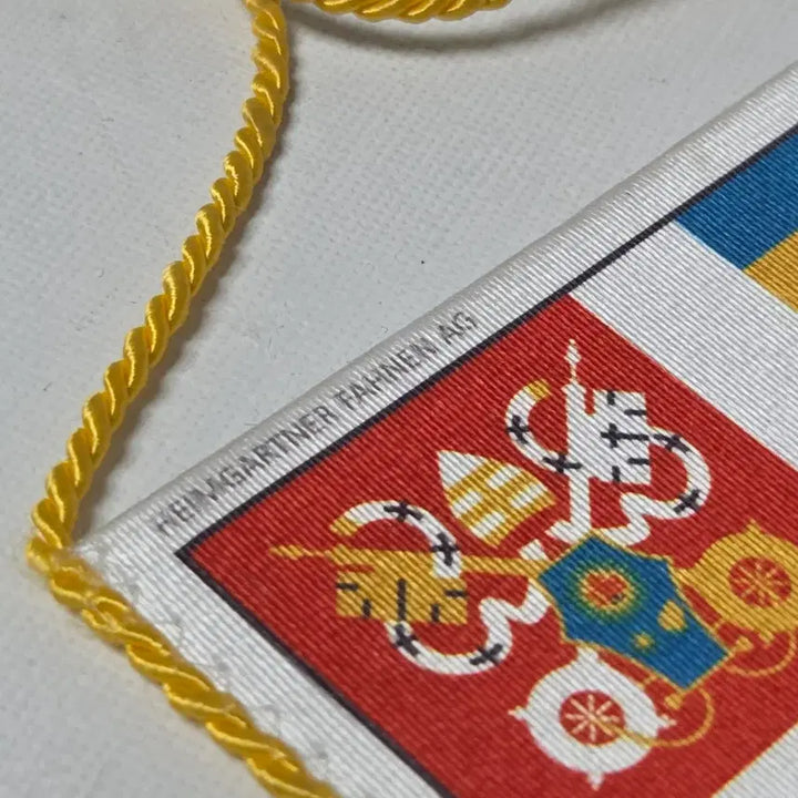 [BUNJANG] Antique Vatican City Papal Catholic Roman Banner with Swiss Guard Emblem / 앤틱 바티칸시티 교황청 가톨릭 로마 배너