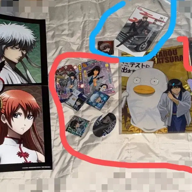 [BUNJANG] Gintama Gintoki Katsura Okita Sticker Poster Postcard Clear File Bundle Set / 은혼 긴토키 즈라 소고 스티커 포스터 엽서 클리어파일 고전 일괄