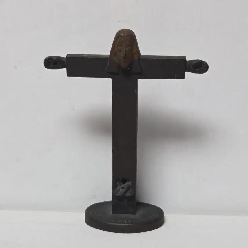 [BUNJANG] 1995 Brass Jesus Christ Crucifix / (일부 불우이웃돕기)1995년 황동 철  십자가 예수님 가톨릭 십자가