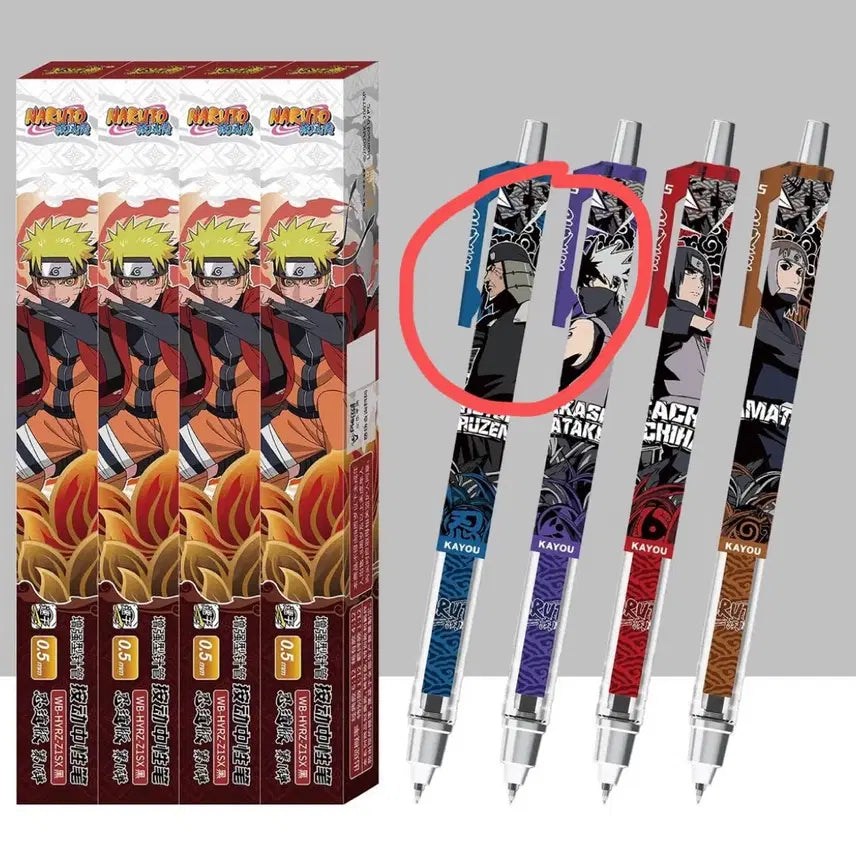 [BUNJANG] Naruto Sasuke Kakashi Hiruzen Ballpoint Pen Set / 나루토 볼펜 암부카카시 + 히루젠 일괄판매