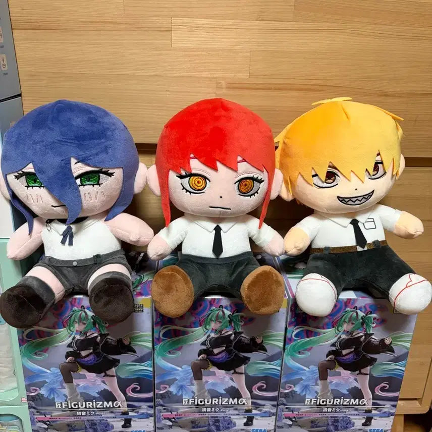 [BUNJANG] Chainsaw Man Denji Makima Reze Plush Doll Set (30cm) / 정품 체인소맨 덴지 마키마 레제 봉제인형 30cm 세트 팝니다