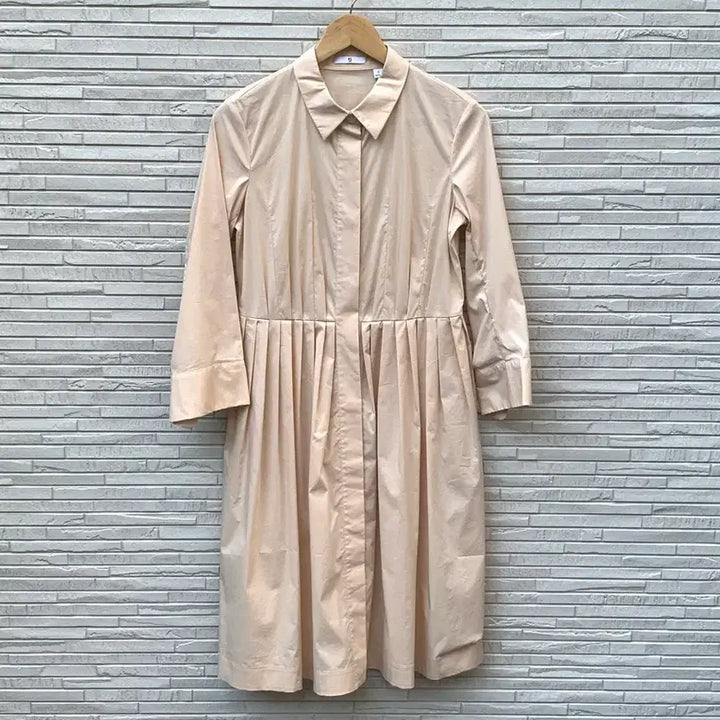 [BUNJANG] Jil Sander + Uniqlo Pleated Shirt Dress (Ivory) / 질 샌더 유니클로 플리츠 셔츠 드레스 (ivory)