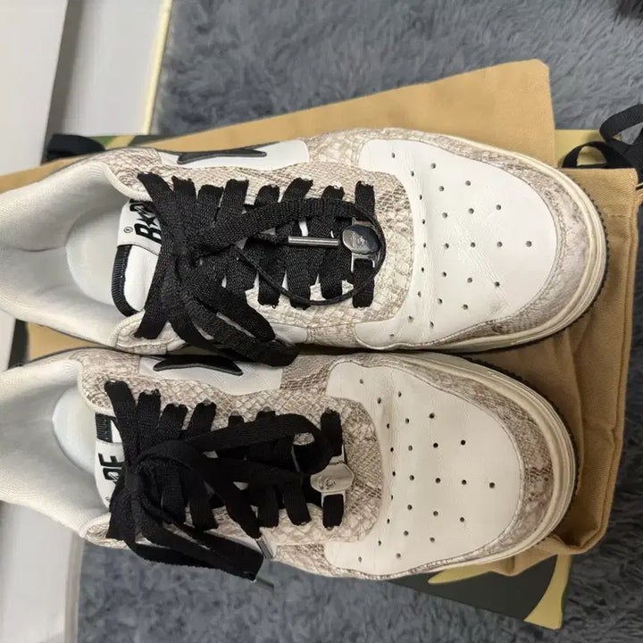[BUNJANG] BAPE STA Low M1 Beige Snakeskin Sneakers / ( 280 ) 베이프 스네이크 베이프 스타 로우 M1 베이지