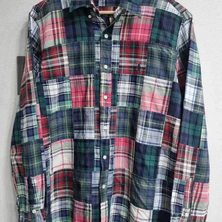 [BUNJANG] Polo Ralph Lauren Check Patchwork Madras Shirt / 100/ 폴로 랄프로렌 체크 패치워크 마드라스 셔츠