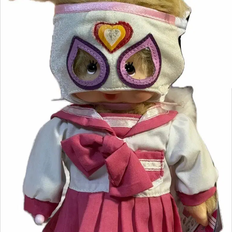 [BUNJANG] Vintage Monchhichi Rare Ofunecchan Pink Sailor Masked / 고전 몬치치 희귀 오후네짱  핑크 세일러 복면