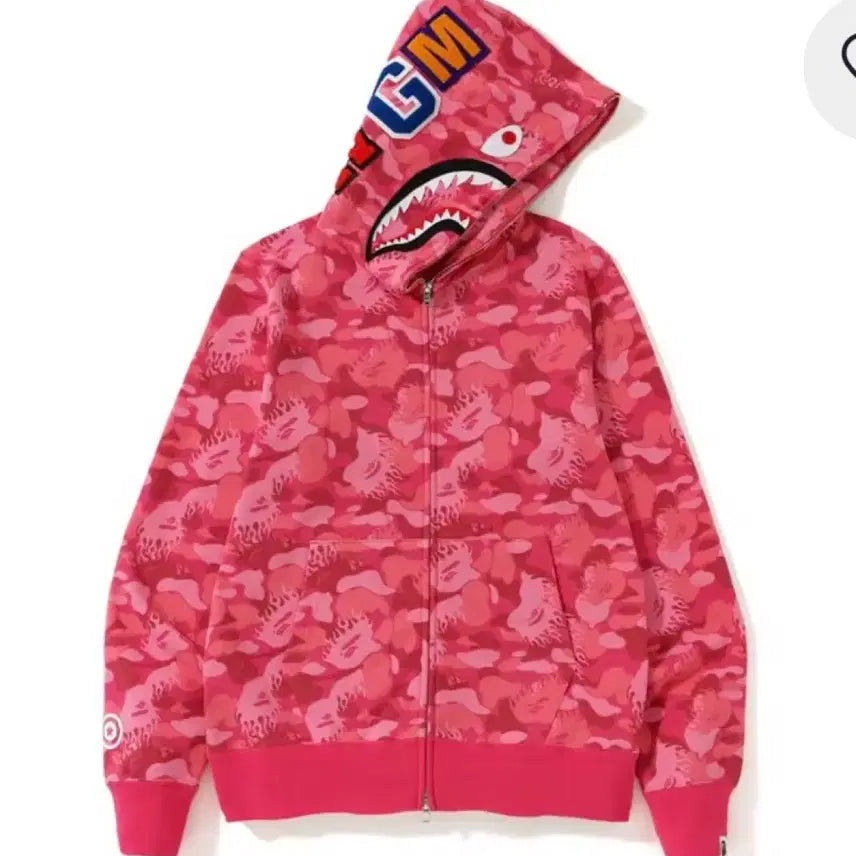 [BUNJANG] BAPE Pink Hoodie Zip-up / 베이프 핑크 후드집업