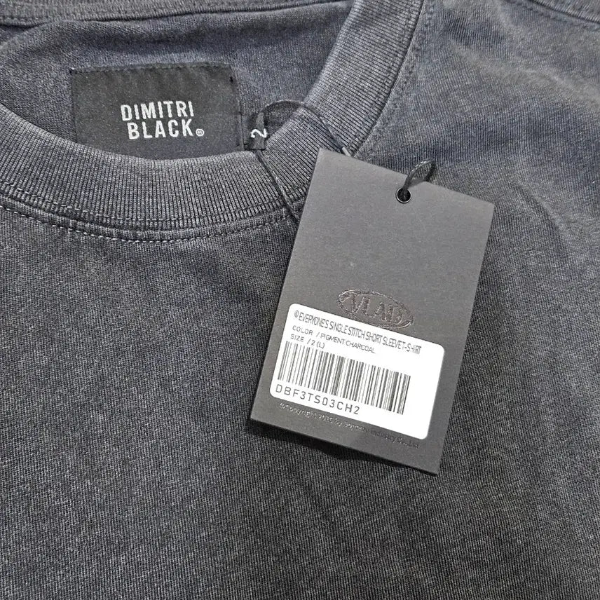 [BUNJANG] Dimitriblack Pigment Charcoal T-Shirt L / 무신사 디미트리블랙 수소봉제반팔티셔츠 피그먼트차콜L