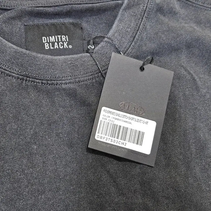 [BUNJANG] Dimitriblack Pigment Charcoal T-Shirt L / 무신사 디미트리블랙 수소봉제반팔티셔츠 피그먼트차콜L