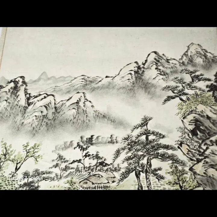 [BUNJANG] Woojeon Yoon Jik-shin Traditional Ink Wash Landscape Painting (43x73cm) / 근현대 한국화 거장 우전 윤직신 전통 수묵산수화입니다