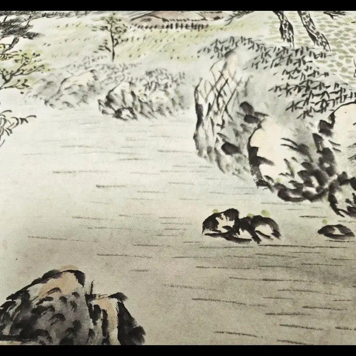 [BUNJANG] Woojeon Yoon Jik-shin Traditional Ink Wash Landscape Painting (43x73cm) / 근현대 한국화 거장 우전 윤직신 전통 수묵산수화입니다