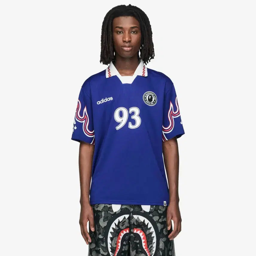 [BUNJANG] Adidas x BAPE Flame Jersey T-Shirt (M) / (M)베이프 아디다스 플래임 져지