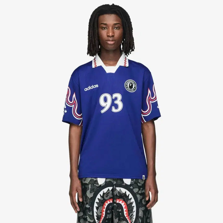 [BUNJANG] Adidas x BAPE Flame Jersey T-Shirt (M) / (M)베이프 아디다스 플래임 져지
