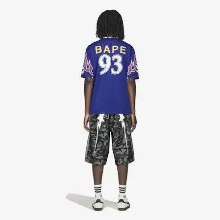 [BUNJANG] Adidas x BAPE Flame Jersey T-Shirt (M) / (M)베이프 아디다스 플래임 져지