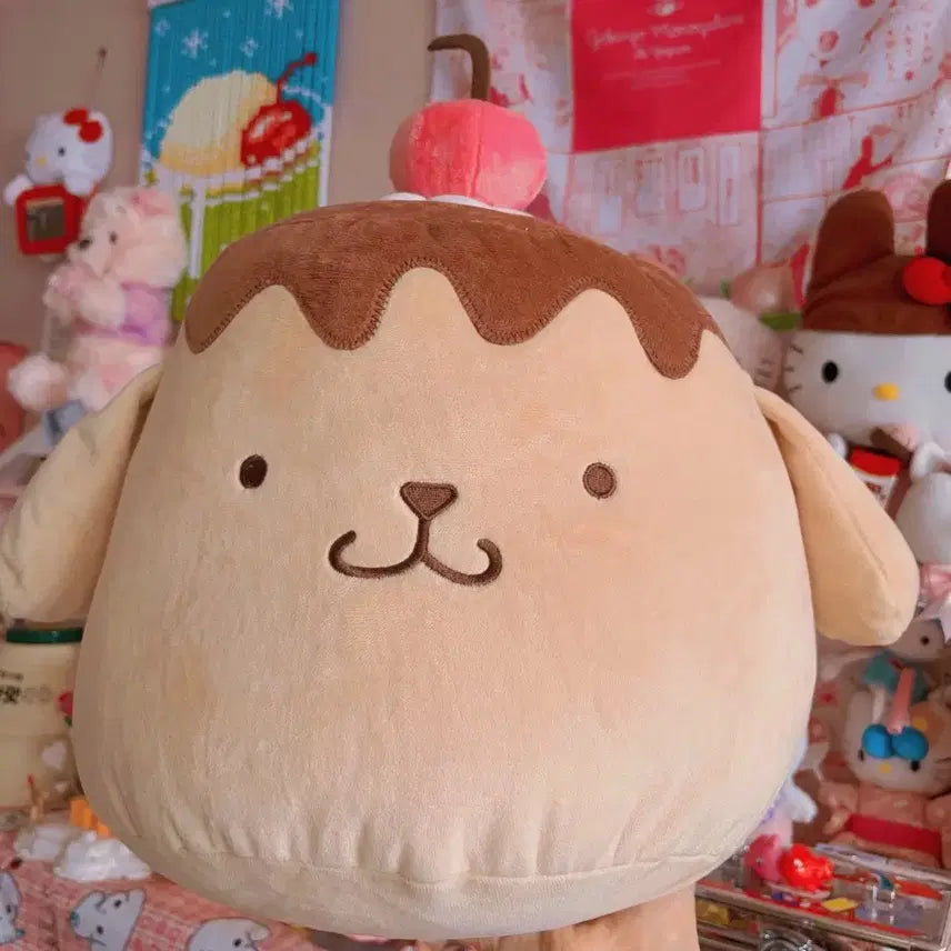 [BUNJANG] Sanrio Pompompurin Pudding Cushion Plush / (가격제안 가능)산리오 폼폼푸린 푸딩 쿠션 인형