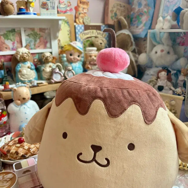 [BUNJANG] Sanrio Pompompurin Pudding Cushion Plush / (가격제안 가능)산리오 폼폼푸린 푸딩 쿠션 인형