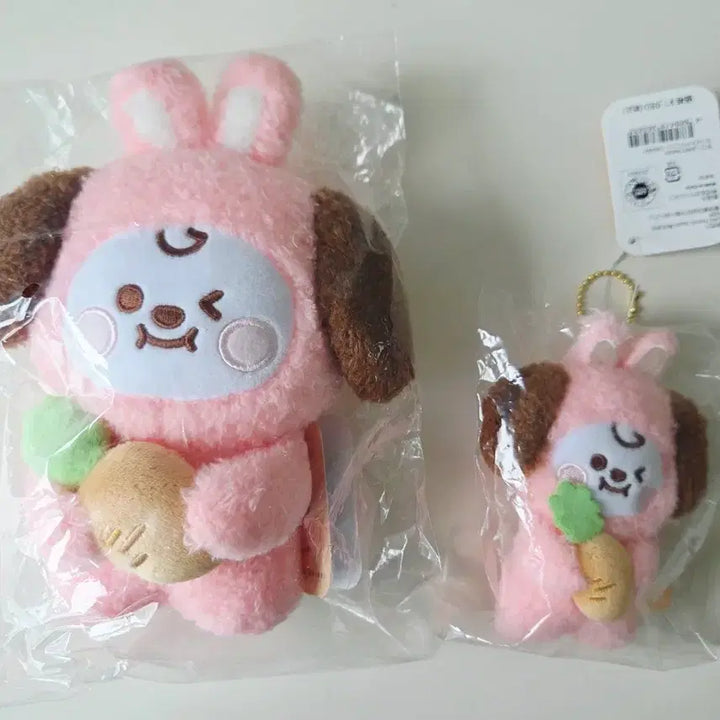 [BUNJANG] BT21 Japan Tattoo Rabbit Chimmy Doll &amp; Keyring Set (Sealed) / (미개봉) BT21 일본 탓톤 래빗 치미 세트