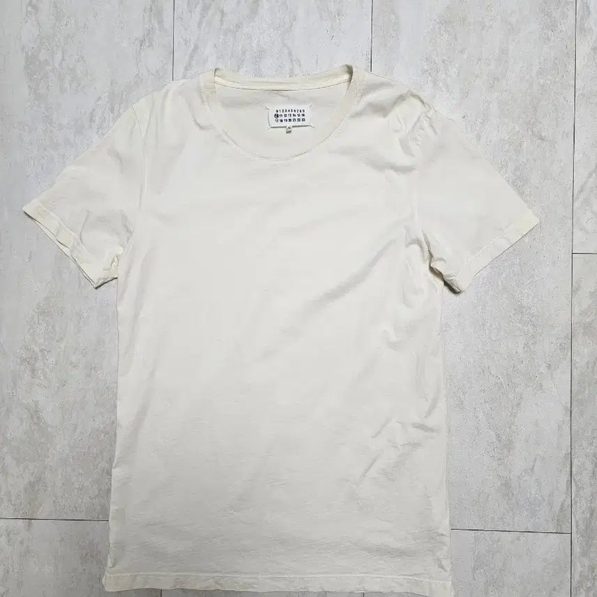 [BUNJANG] Maison Margiela Cotton T-Shirt / [L]마르지엘라 크림 반팔 티셔츠