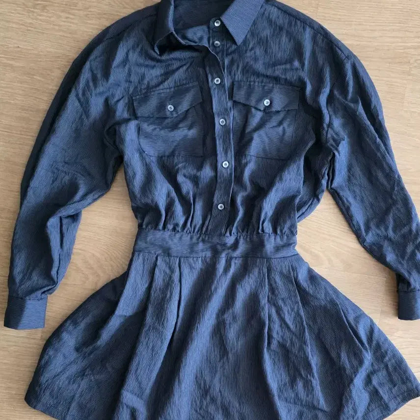 [BUNJANG] Marie Stripe Shirt Dress / MARIE 스트라이프 셔츠 원피스