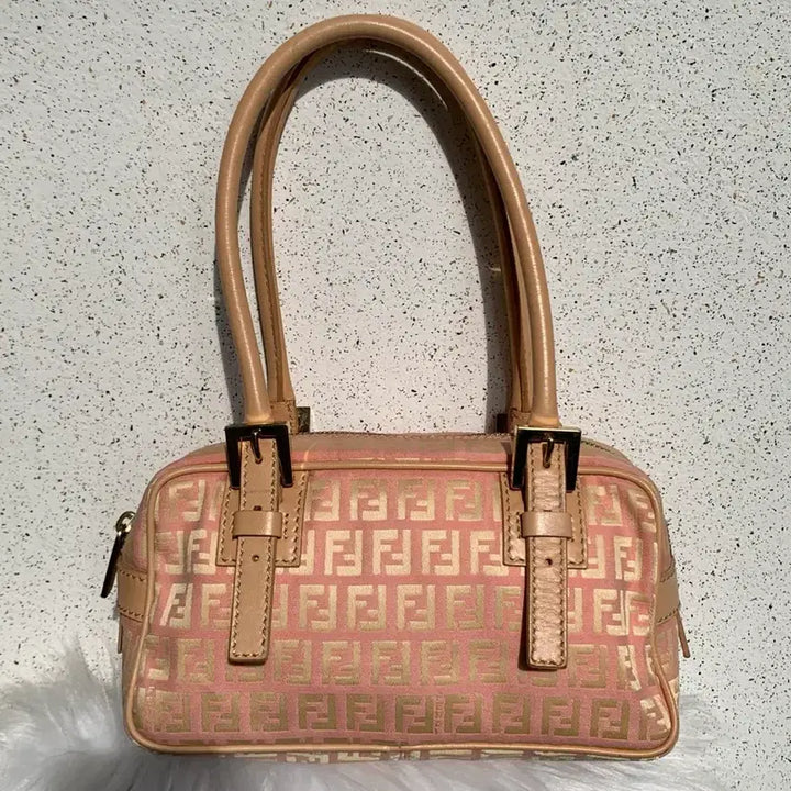 [BUNJANG] Fendi Zucca Pattern Pink Tote Shoulder Bag / 유일매물 FENDI 주카 패턴 핑크 토트 숄더백
