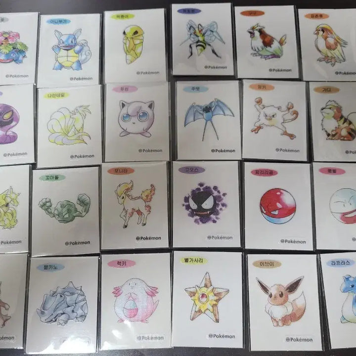 [BUNJANG] Pokemon 30th Anniversary Artwork Sticker Bundle Set (24 pcs) / 포켓몬 30주년 아트웍 띠부씰 24장 일괄