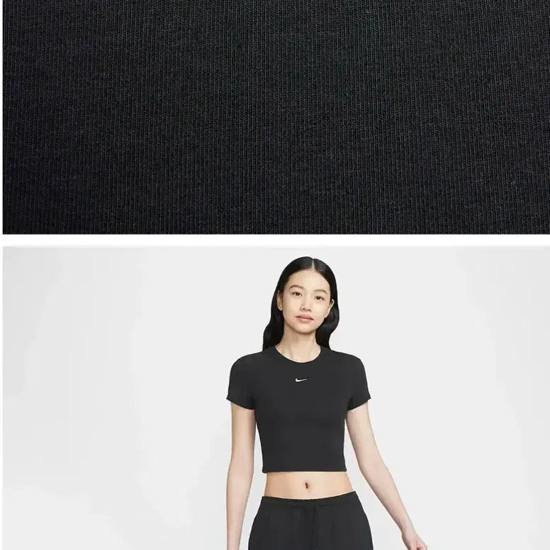 [BUNJANG] Nike Crop T-Shirt Black / 나이키 크롭 반팔