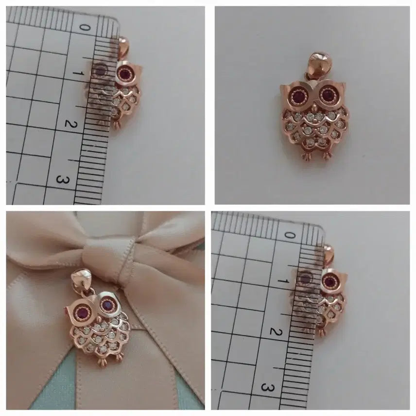 [BUNJANG] 14K Pink Gold Owl Pendant 3.23g / 14k 핑크골드  부엉이 팬던트 3.23g