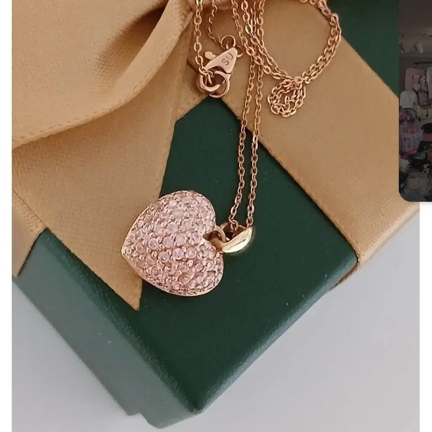 [BUNJANG] 14K Pink Gold Cubic Heart Pendant (1.95g) / 14k 핑골 핑큐하트. 팬던트만 1.95g