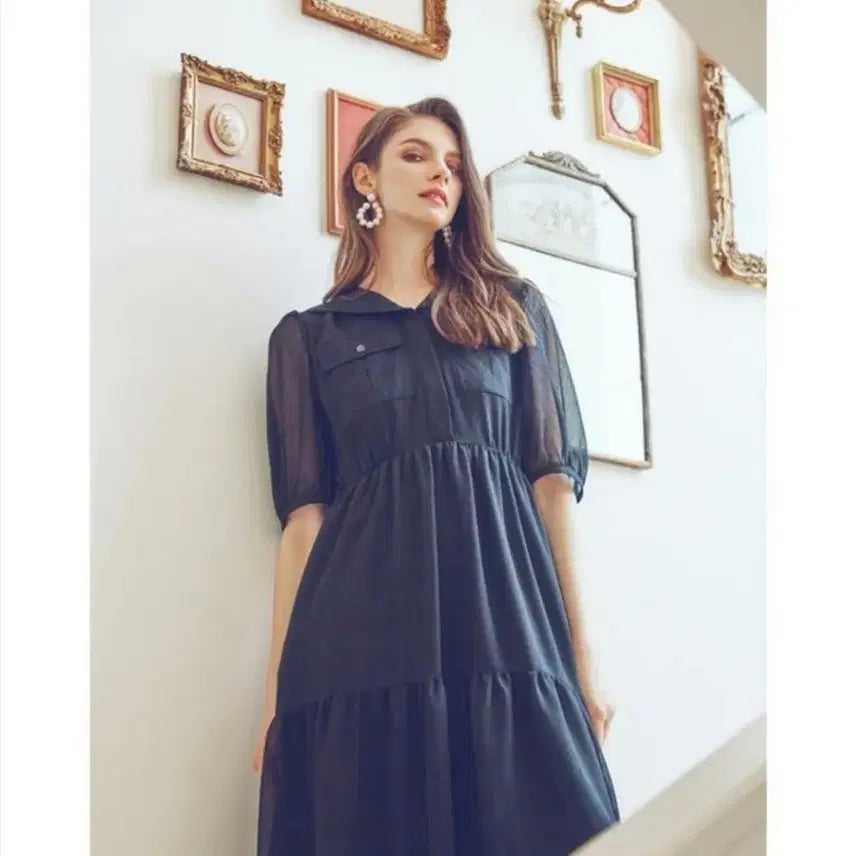 [BUNJANG] Karl Lagerfeld Chiffon Long Dress (New) / 칼라거펠트 쉬폰롱원피스55,77사이즈(새상품)