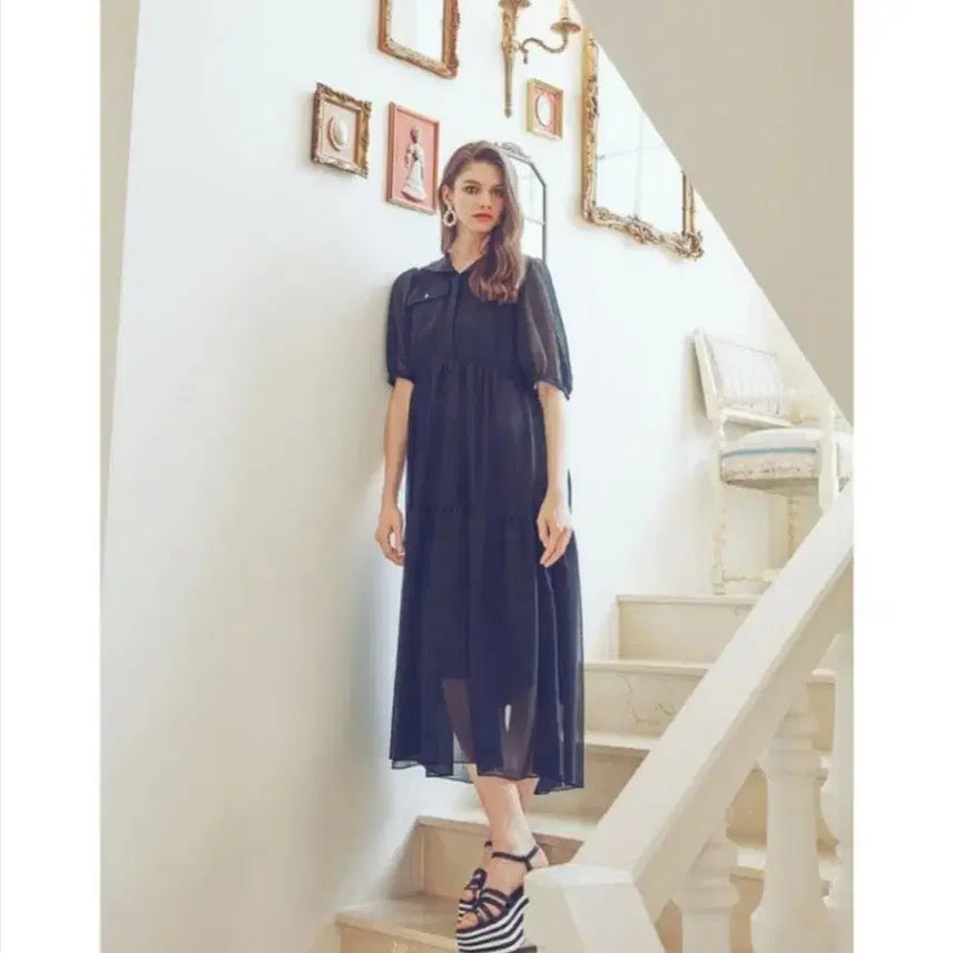 [BUNJANG] Karl Lagerfeld Chiffon Long Dress (New) / 칼라거펠트 쉬폰롱원피스55,77사이즈(새상품)