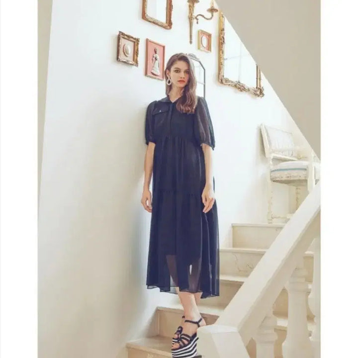 [BUNJANG] Karl Lagerfeld Chiffon Long Dress (New) / 칼라거펠트 쉬폰롱원피스55,77사이즈(새상품)