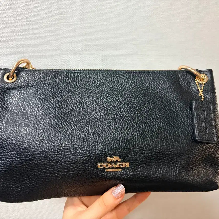 [BUNJANG] Coach Black Leather Crossbody Bag / 코치 블랙 가죽 크로스백