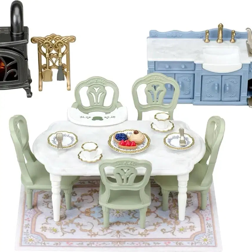 [BUNJANG] Sylvanian Families Elegant Dining Room Set / 실바니안 엘레강트 다이닝룸