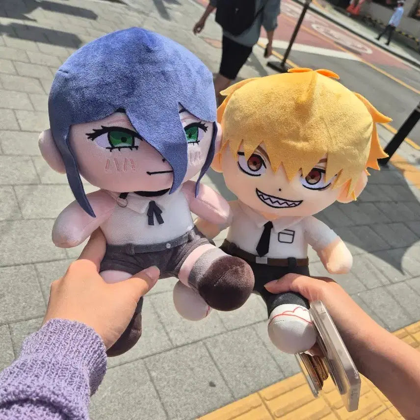 [BUNJANG] Chainsaw Man Denji &amp; Reze Medium Plush / 체인소맨 레제, 덴지 중형 인형 정품