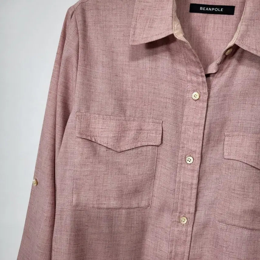 [BUNJANG] Beanpole Linen Blend Shirt M / 빈폴 핑크 린넨 마혼방 셔츠 95 M