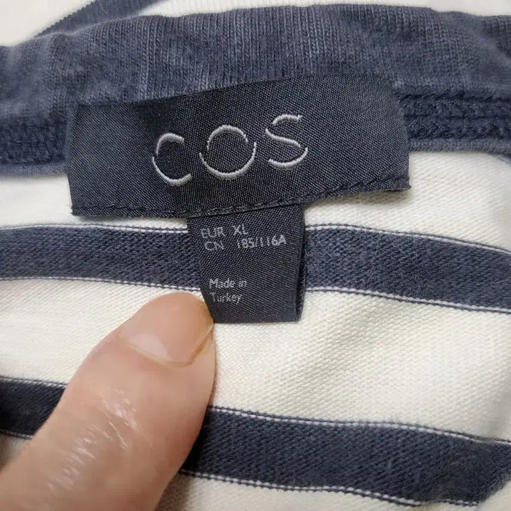 [BUNJANG] COS Striped Short Sleeve T-Shirt Navy/White / 코스 스트라이프  반팔티 네이비/화이트