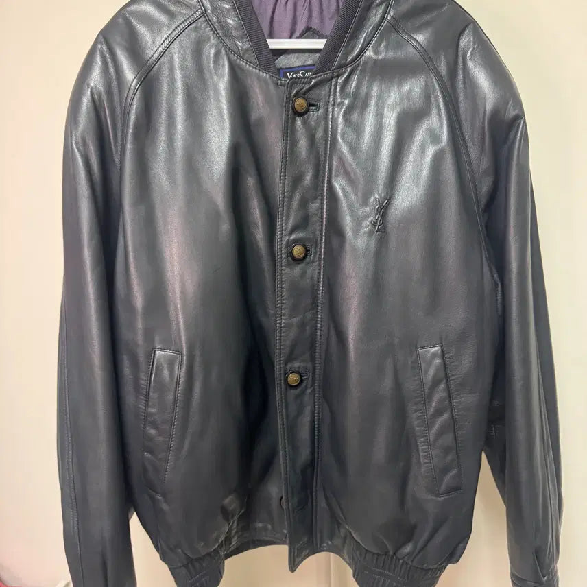[BUNJANG] Saint Laurent 90s Vintage Lambskin Bomber Jacket / 입생로랑 90s 빈티지 양가죽 봄버 블루종 자켓 100