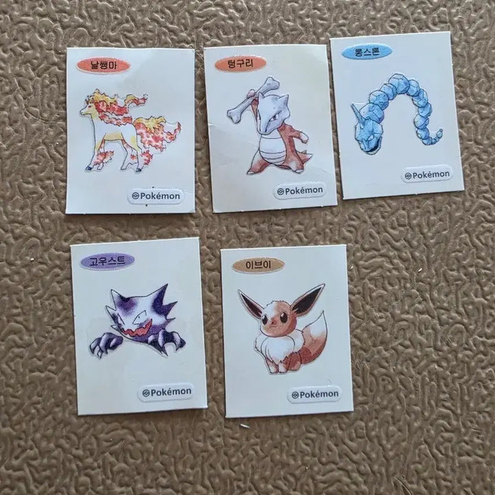 [BUNJANG] 30th Anniversary Pokemon Sticker Set (5 types) / 30주년포켓몬 스티커 5종(날쌩마, 텅구리, 롱스톤, 고우스트, 이브이)