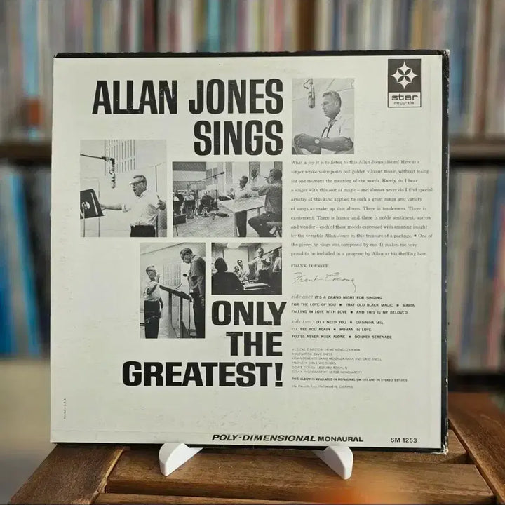 [BUNJANG] Allan Jones Sings Only The Greatest LP (1968 US Pressing) / (빈티지 희귀반, 배우, 테너 앨런 존스) Allan Jones LP