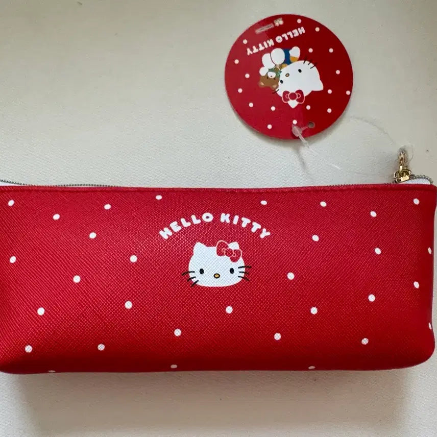 [BUNJANG] Sanrio Hello Kitty Retro Polka Dot Pencil Case Pouch / (정품)산리오 헬로키티 레트로 땡땡이 필통 파우치
