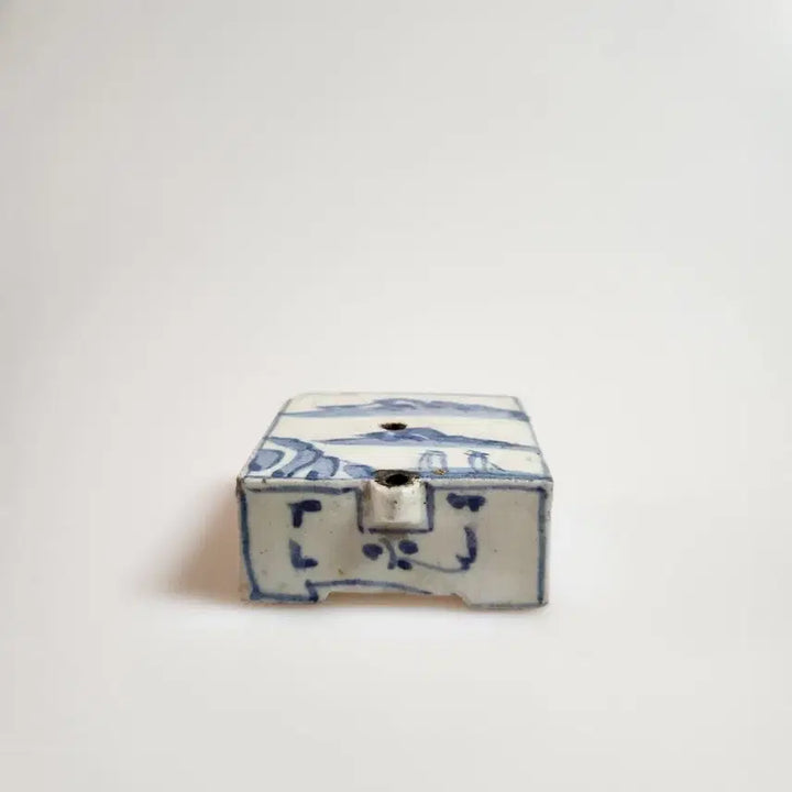 [SOLD OUT] 고미술품 조선시대 백자청화사각산수문연적