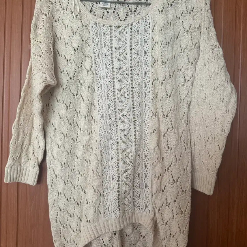 [BUNJANG] H&amp;M Ivory Lace Detail Knit Sweater / H&amp;M 니트 아이보리색 레이스 디테일
