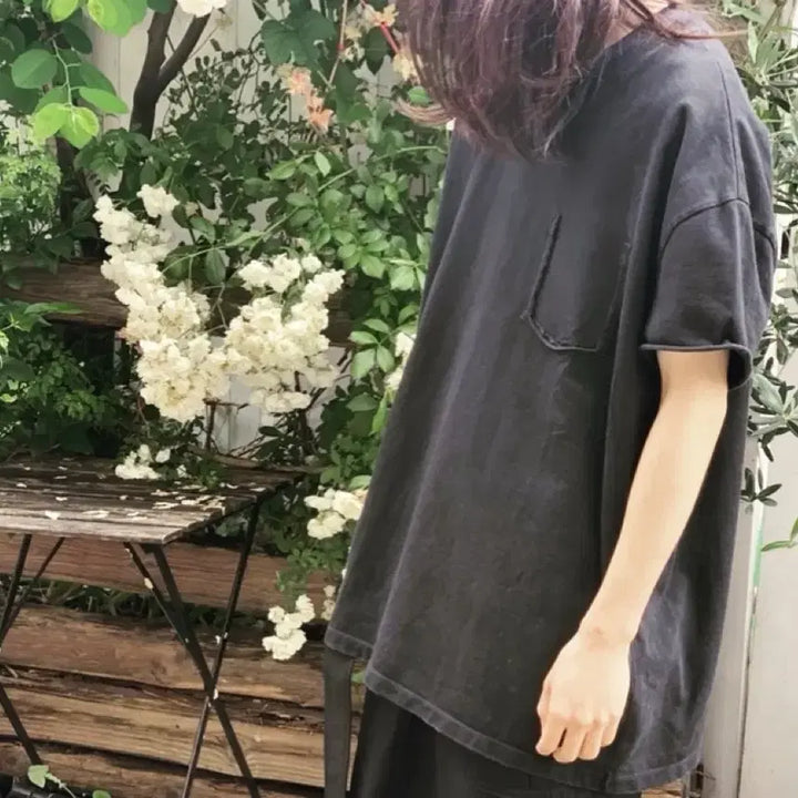 [BUNJANG] Maison Margiela 19AW Sleeve Cut-Out Pocket T-Shirt / [52] 메종 마르지엘라 포켓 슬리브 컷팅 티셔츠