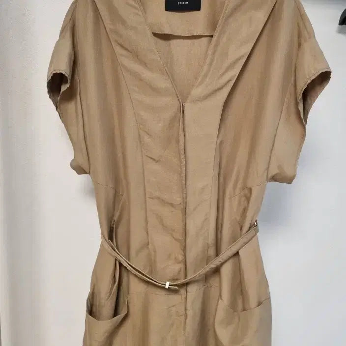 [BUNJANG] System Beige Linen Blend Dress / 정품 시스템 베이지 원피스