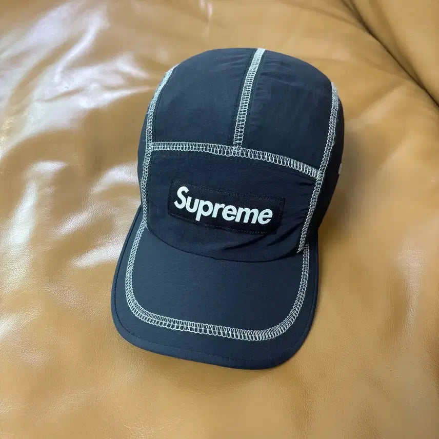 [BUNJANG] Supreme 23SS Reflective Stitch Camp Cap Black / 슈프림 캠프캡 모자 박스로고 리플렉티브 스티치 블랙 23SS