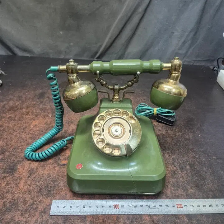 [BUNJANG] 1985 Antique Dial Telephone Vintage Green / 1985년 엔틱 다이얼 전화기 빈티지 전화기 녹색