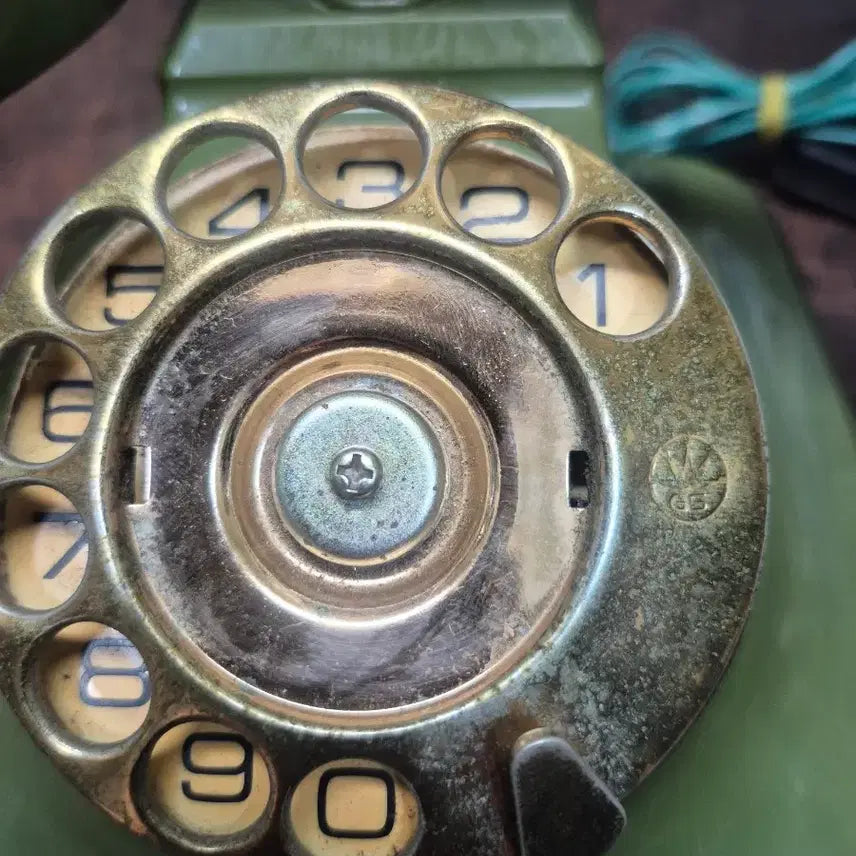 [BUNJANG] 1985 Antique Dial Telephone Vintage Green / 1985년 엔틱 다이얼 전화기 빈티지 전화기 녹색
